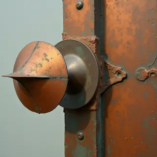 Rivets glinting dully