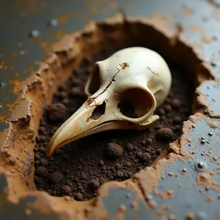 bird skull lies