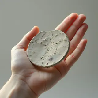 chipped ceramic coin