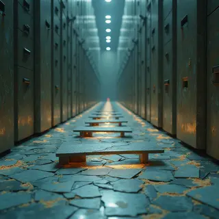 Beneath archive floor